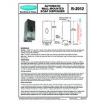 Bobrick B-2012 850 mL Stainless Steel Automatic Hands-Free Liquid Hand / Dish Soap Dispenser Bobrick B-2012 850 mL Stainless Steel Automatic Hands-Free Liquid Hand / Dish Soap Dispenser