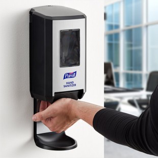 PURELL® 5124-01 CS4 1200 mL Graphite Gray Manual Hand Sanitizer Dispenser with Wall / Floor Shield