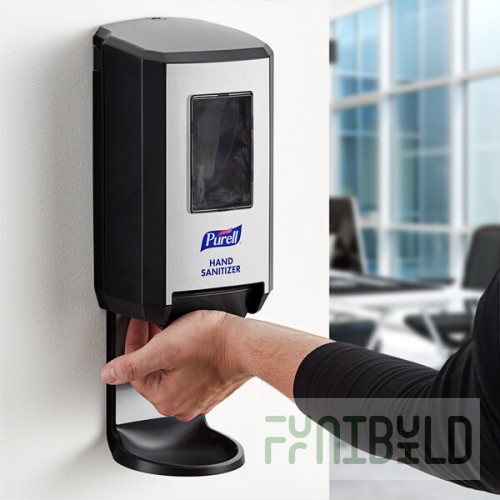 PURELL® 5124-01 CS4 1200 mL Graphite Gray Manual Hand Sanitizer Dispenser with Wall / Floor Shield