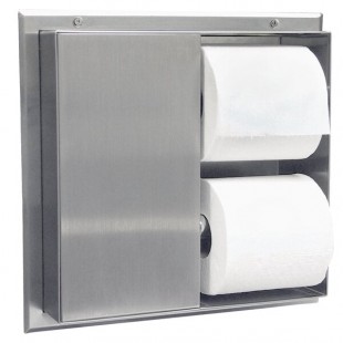 Bobrick B-386 Partition-Mounted Multi-Roll Dual Sided Toilet Tissue Dispenser Bobrick B-386 Partition-Mounted Multi-Roll Dual Sided Toilet Tissue Dispenser