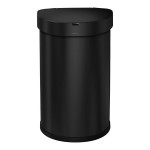 simplehuman ST2044 12 Gallon / 45 Liter Matte Black Stainless Steel Semi-Round Sensor Trash Can with Liner Pocket