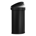 simplehuman ST2044 12 Gallon / 45 Liter Matte Black Stainless Steel Semi-Round Sensor Trash Can with Liner Pocket