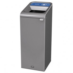 Rubbermaid® 1961616 Configure 15 Gallon Stenni Gray 1 Stream Paper Indoor Rectangular Recycling Bin