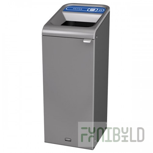 Rubbermaid® 1961616 Configure 15 Gallon Stenni Gray 1 Stream Paper Indoor Rectangular Recycling Bin