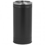 Commercial Zone 781801 Precision 25 Gallon Imprinted Black Steel Round Trash Can and Open Top Lid Set Commercial Zone 781801 Precision 25 Gallon Imprinted Black Steel Round Trash Can and Open Top Lid Set