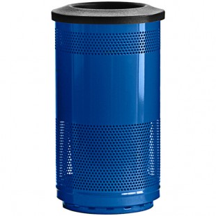 Witt Industries SC35P-01-FT Standard Series 35 Gallon Perforated Steel Outdoor Recycling Bin with Flat Top Lid Witt Industries SC35P-01-FT Standard Series 35 Gallon Perforated Steel Outdoor Recycling Bin with Flat Top Lid