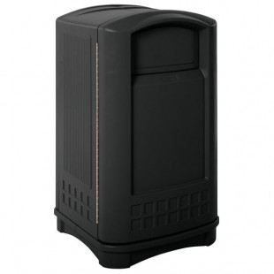 Rubbermaid® FG396400BLA Plaza Black Square Trash Can with Side Opening 50 Gallon Rubbermaid® FG396400BLA Plaza Black Square Trash Can with Side Opening 50 Gallon