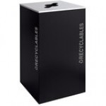 Ex-Cell Kaiser RC-KD36-R BT-HMG Black Tie Kaleidoscope Hammered Gray Square 36 Gallon Recyclables Receptacle