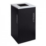 Ex-Cell Kaiser RC-KD36-R BT-HMG Black Tie Kaleidoscope Hammered Gray Square 36 Gallon Recyclables Receptacle