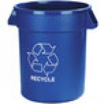 Carlisle 841032REC14 Bronco 32 Gallon Blue Round RECYCLE Trash Can Carlisle 841032REC14 Bronco 32 Gallon Blue Round RECYCLE Trash Can