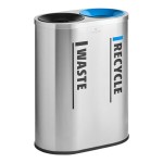 Lancaster Table & Seating 22 Gallon Stainless Steel Decorative Indoor Two-Stream Trash Can Lancaster Table & Seating 22 Gallon Stainless Steel Decorative Indoor Two-Stream Trash Can