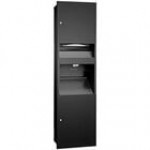American Specialties, Inc. Simplicity 10-64672-41PC Matte Black Cabinet with Paper Towel Dispenser and 6.8 Gallon Trash Can for 3-in-1 Combination Units