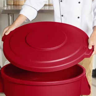 Carlisle 84103305 Bronco 32 Gallon Red Flat Round Trash Can Lid Carlisle 84103305 Bronco 32 Gallon Red Flat Round Trash Can Lid