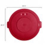 Carlisle 84103305 Bronco 32 Gallon Red Flat Round Trash Can Lid Carlisle 84103305 Bronco 32 Gallon Red Flat Round Trash Can Lid