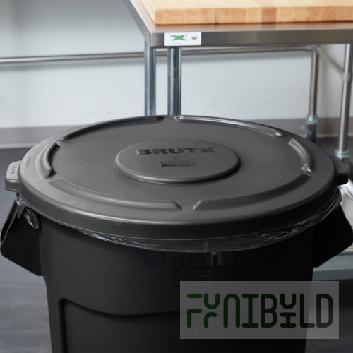 Rubbermaid® 1779738 BRUTE 55 Gallon Black Executive Round Trash Can Lid
