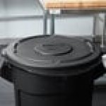 Rubbermaid® 1779738 BRUTE 55 Gallon Black Executive Round Trash Can Lid