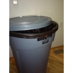 Rubbermaid® 1779738 BRUTE 55 Gallon Black Executive Round Trash Can Lid