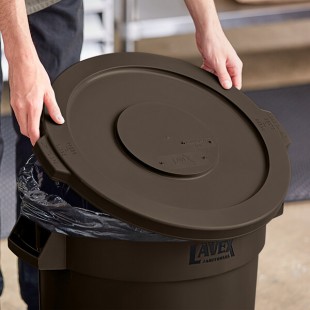 Lavex 20 Gallon Brown Round Commercial Trash Can Lid