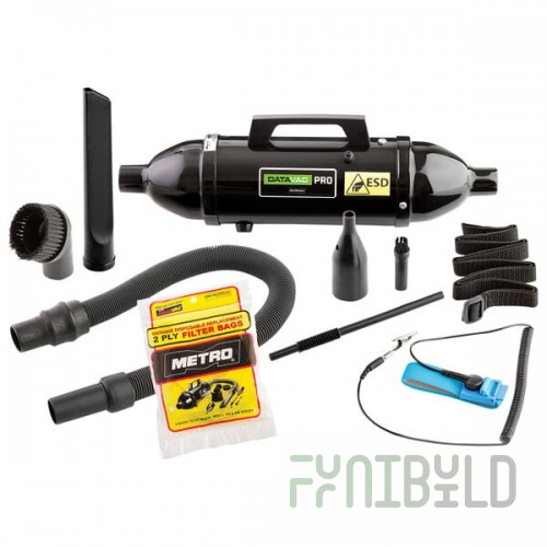 MetroVac MDV-1ESD Datavac Pro Series Anti-Static Handheld Canister Vacuum Cleaner / Blower with Attachment Kit - 500W