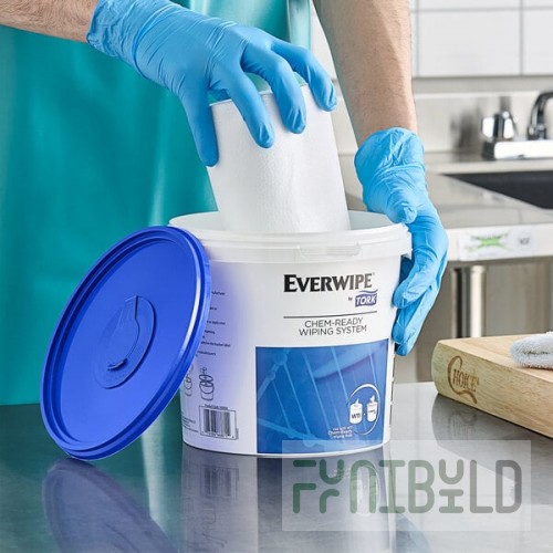Everwipe by Tork Chem-Ready Empty Bucket for Wiping Rolls - 5/Case