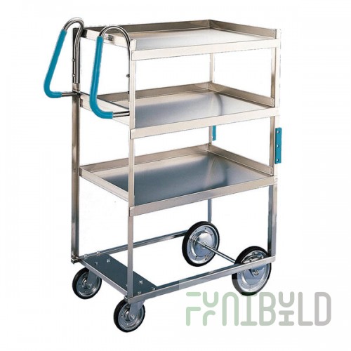 Lakeside 5915 Stainless Steel Three Shelf Ergo-One System Utility Cart - 35 3/8