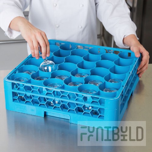 Carlisle RW3014 OptiClean NeWave 30 Compartment Glass Rack with 1 Extender