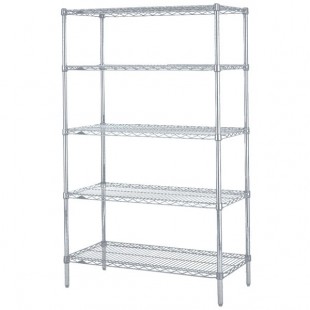 Metro 5N557BR Super Erecta Brite Wire Stationary Starter Shelving Unit - 24 Metro 5N557BR Super Erecta Brite Wire Stationary Starter Shelving Unit - 24