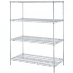 Metro 5N557BR Super Erecta Brite Wire Stationary Starter Shelving Unit - 24 Metro 5N557BR Super Erecta Brite Wire Stationary Starter Shelving Unit - 24