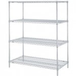 Metro 5N557BR Super Erecta Brite Wire Stationary Starter Shelving Unit - 24 Metro 5N557BR Super Erecta Brite Wire Stationary Starter Shelving Unit - 24