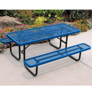 Ultra Site 4' Blue Heavy-Duty Rectangular Diamond Table 48