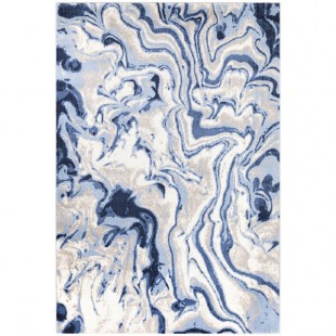 Abani Arto Collection 4' x 6' Teal Contemporary Ink Swirl Area Rug