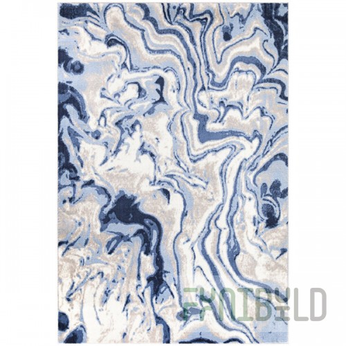 Abani Arto Collection 4' x 6' Teal Contemporary Ink Swirl Area Rug