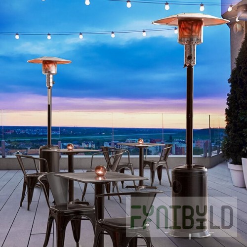 Backyard Pro Courtyard Series PH1BLK Black Portable Propane Outdoor Patio Heater - 47,000 BTU