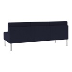 Lesro Luxe Lounge Series Open House Navy Fabric 3-Seat Sofa with Steel Legs Lesro Luxe Lounge Series Open House Navy Fabric 3-Seat Sofa with Steel Legs