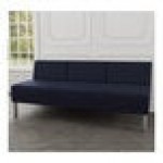 Lesro Luxe Lounge Series Open House Navy Fabric 3-Seat Sofa with Steel Legs Lesro Luxe Lounge Series Open House Navy Fabric 3-Seat Sofa with Steel Legs