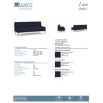 Lesro Luxe Lounge Series Open House Navy Fabric 3-Seat Sofa with Steel Legs Lesro Luxe Lounge Series Open House Navy Fabric 3-Seat Sofa with Steel Legs