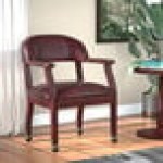 Boss B9545-BY Burgundy Vinyl Captain's Chair with Casters