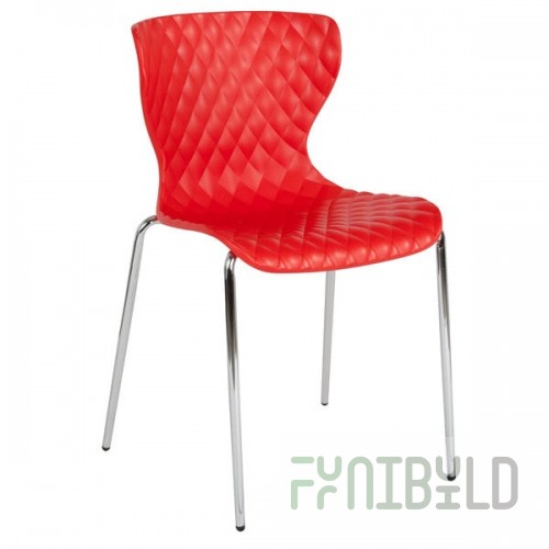 Flash Furniture LF-7-07C-RED-GG Lowell Contemporary Red Plastic Stackable Chair