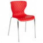 Flash Furniture LF-7-07C-RED-GG Lowell Contemporary Red Plastic Stackable Chair Flash Furniture LF-7-07C-RED-GG Lowell Contemporary Red Plastic Stackable Chair