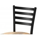 Lancaster Table & Seating Black Finish Ladder Back Chair with Driftwood Seat - Detached Seat Lancaster Table & Seating Black Finish Ladder Back Chair with Driftwood Seat - Detached Seat