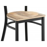 Lancaster Table & Seating Black Finish Ladder Back Chair with Driftwood Seat - Detached Seat Lancaster Table & Seating Black Finish Ladder Back Chair with Driftwood Seat - Detached Seat