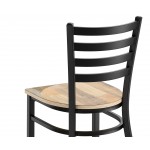 Lancaster Table & Seating Black Finish Ladder Back Chair with Driftwood Seat - Detached Seat Lancaster Table & Seating Black Finish Ladder Back Chair with Driftwood Seat - Detached Seat