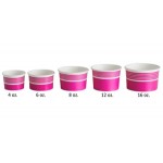 Choice 16 oz. Pink Paper Frozen Yogurt / Soup / Food Cup - 50/Pack