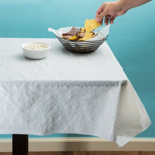 Atlantis Plastics 1504127 300' White Pebble Embossed Plastic Table Cover Atlantis Plastics 1504127 300' White Pebble Embossed Plastic Table Cover