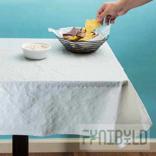 Atlantis Plastics 1504127 300' White Pebble Embossed Plastic Table Cover