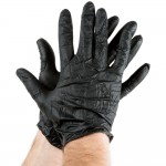 Lavex Powder-Free Disposable Nitrile 5 Mil Thick Textured Gloves - Large - 100/Box