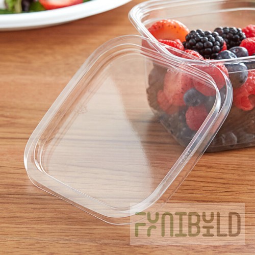 Fabri-Kal LSQ TruWare Square Plug Fit PET Deli Lid - 600/Case