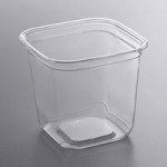 Fabri-Kal LSQ TruWare Square Plug Fit PET Deli Lid - 600/Case Fabri-Kal LSQ TruWare Square Plug Fit PET Deli Lid - 600/Case