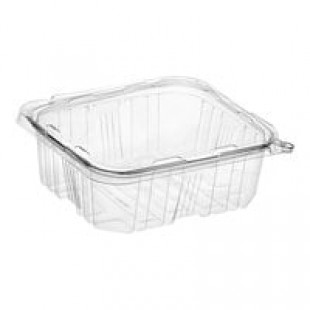 Inline Plastics Safe-T-Fresh 64 oz. Tamper-Resistant, Tamper-Evident Rectangular Hinged Container with Flat Lid - 150/Case Inline Plastics Safe-T-Fresh 64 oz. Tamper-Resistant, Tamper-Evident Rectangular Hinged Container with Flat Lid - 150/Case