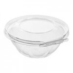 Inline Plastics Safe-T-Fresh 64 oz. Tamper-Resistant, Tamper-Evident Rectangular Hinged Container with Flat Lid - 150/Case